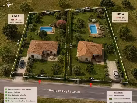 vente terrain 750 m² à gaillan-en-médoc (33340)  49 000 €