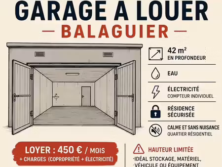 rare grand garage balaguier 42m2