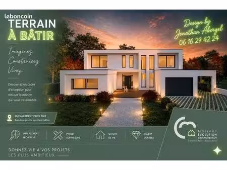 terrain 828 m² verrieres le buisson