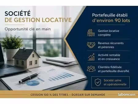 cession agence immobilière gestion locative 90lots