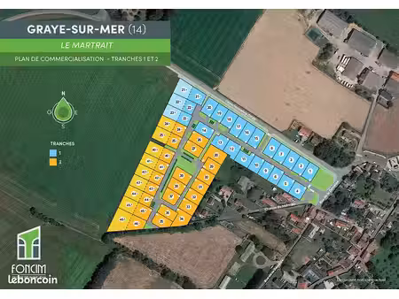 terrain 1 065 m² graye sur mer