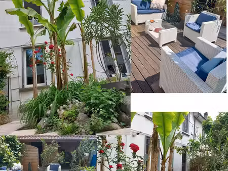 maison avec terrasse dans jardin en plein grenoble
