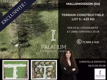 terrain constructible viabilisé à vendre