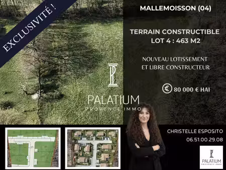 terrain constructible viabilisé à vendre