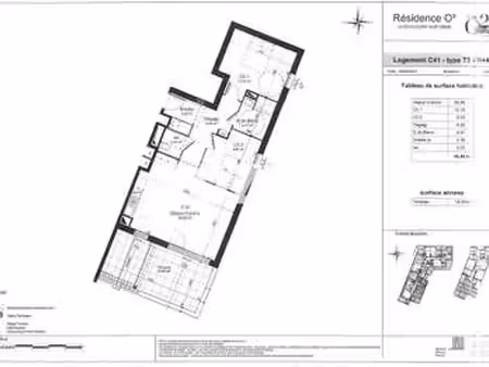 location appartement 3 pièces à fleury-sur-orne (14123) : à louer 3 pièces / 66m² fleury-s