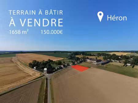 terrain à bâtir 1658m² à héron  vue dégagée