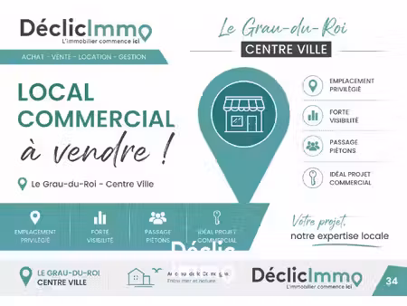 vente commerce 1 pièce 14 m² le grau-du-roi (30240)