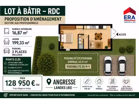 garage et terrain a batir angresse professionnel