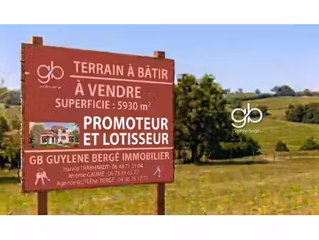 terrain à bâtir 5 930 m2 à alignan-du-vent foncier pour pr