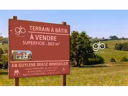 terrain à bâtir 863 m2 à alignan-du-vent proche pézenas