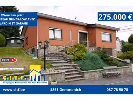 bungalow à vendre à schleifmuhle 11 gemmenich (vbe56015)