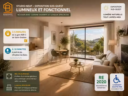 vente appartement 1 pièce 25 m² à saint-gratien (95210)  133 000 €