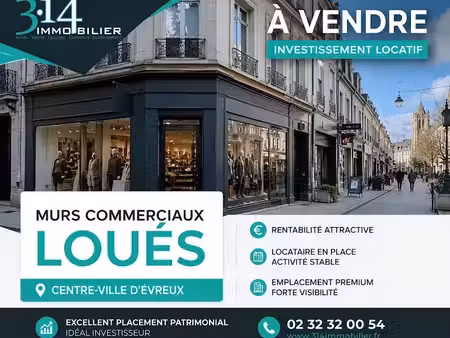 vente locaux professionnels 3 pièces 30 m² à evreux (27000)  84 000 €