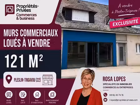 vente locaux professionnels 121 m² à pleslin-trigavou (22490)  265 000 €
