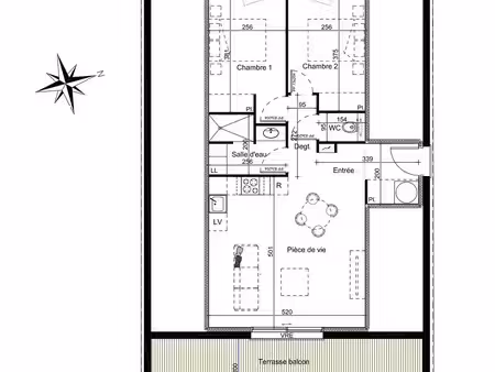 appartement proche argeles gazost 4 pièce(s) 59.17m²