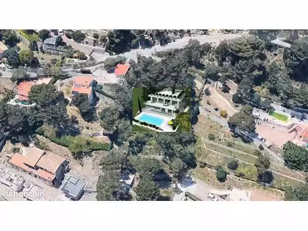 la turbie  terrain 2133 m2 vue mer pour une villa de 340m2 colle à monaco  cap - d'ail  éz
