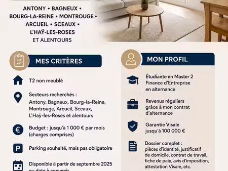 recherche t2 non meublé – antony / bagneux / bourg-la-reine / montrouge / arcueil / sceaux