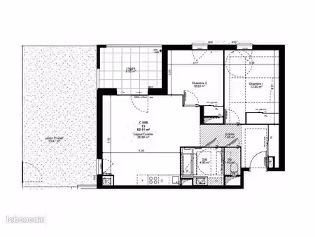 appartement 3 pièces 62 m²