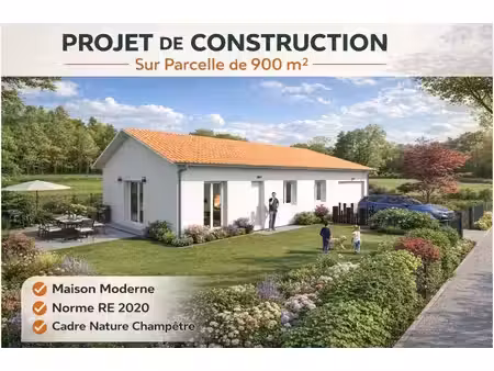 terrain avec maison neuve à vendre
