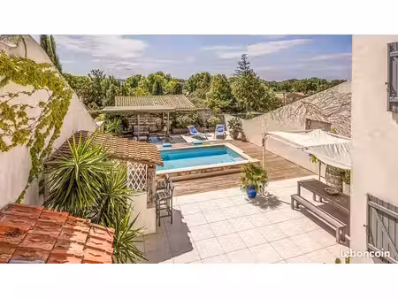 charmante maison à sallèles d'aude avec grand garage  terrasse piscine