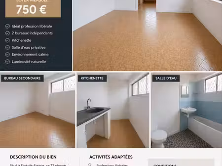 cabinet ou bureau à louer – 40 m² – desrochers
