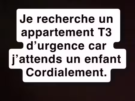 cherche un appartement type 3 ( urgence )