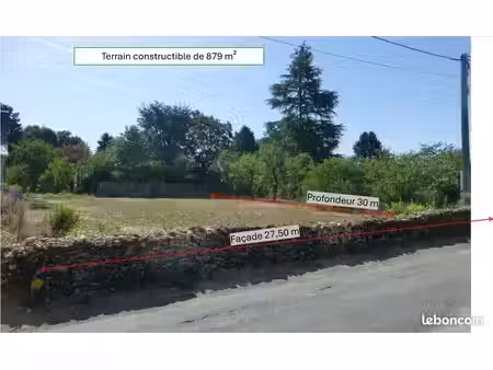 terrain constructible 879 m² à esvres