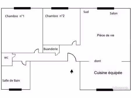 appartement 3 pièces 52 m² avec terrasse-jardinet commune de 62 m²