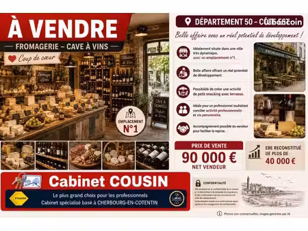 fonds de commerce fromagerie  caviste 70 m²