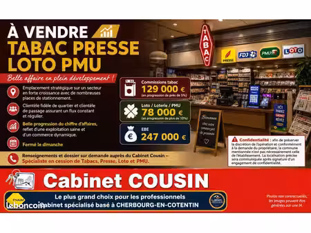 fonds de commerce tabac  fdj  presse cherbourg en cotentin