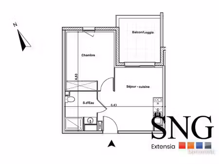 appartement 2 pièces 33 m²