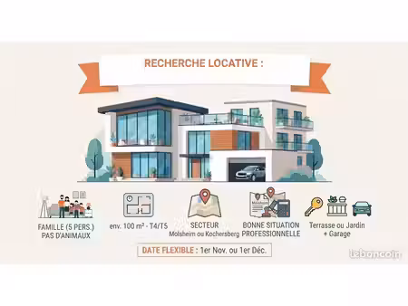 famille sérieuse recherche maison ou appartement (t5) - molsheim / kochersberg