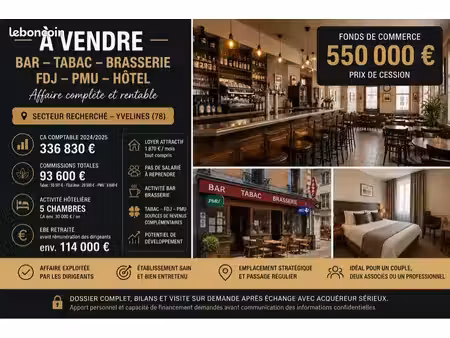 bar – tabac – brasserie – fdj – pmu – hôtel | yvelines (78)