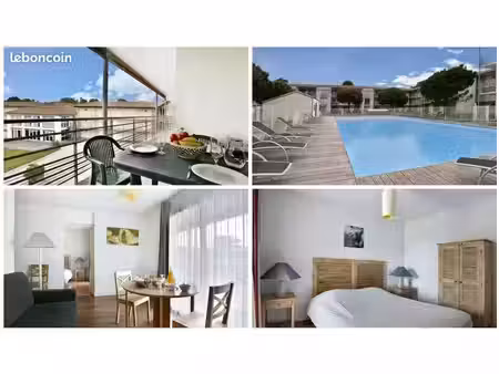 titre de l'annonce : t3 meublé 50m² avec grande terrasse 20m² et piscine - lagord (proche 