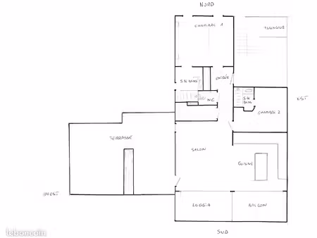 appartement 3 pièces 86m2 5ème et dernier étage