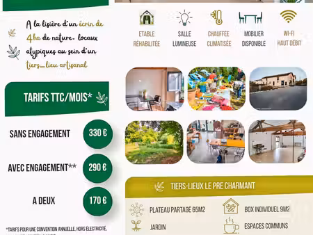 espaces de coworking pour artistes  artisans.... au precharmant a cadaujac