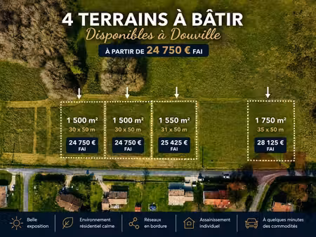 douville: terrains à bâtir au calme – entre bergerac et périgueux – dès 24 750 €