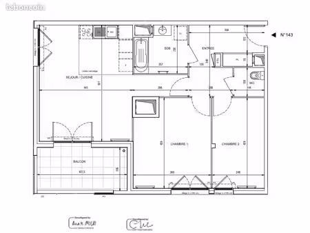 appartement 3 pièces 69 m²