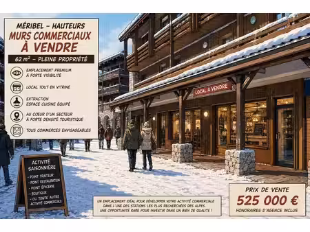 vente commerce meribel les allues 73550 62m²
