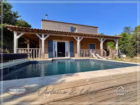 maison contemporaine à ossature bois – dpe a – piscine au sel – la caunette