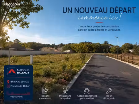 terrain 400 m² brignac