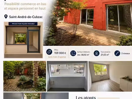 local professionnel avec étage et cour – saint-andré-de-cubzac