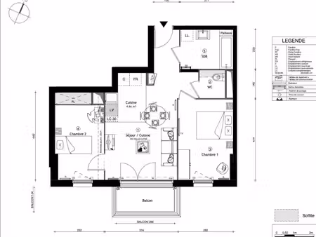 appartement 3 pièces 53 m²