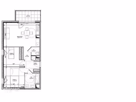 appartement 3 pièces 58 m²