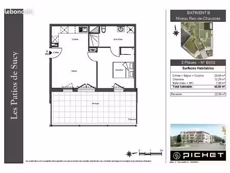 appartement 2 pièces 40 m²