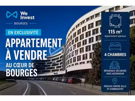 vente appartement 6 pièces 115 m² à bourges (18000)  226 000 €