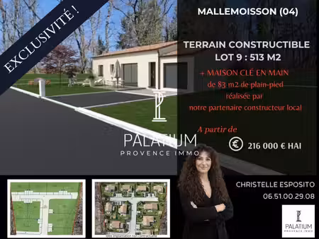 exclusivité ! beau potentiel ! terrain constructible de 513 m2 avec projet de maison clé e