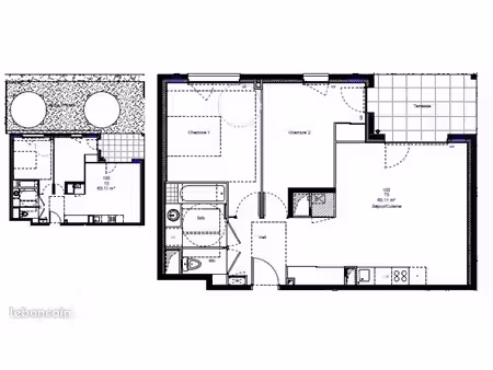appartement 3 pièces 63 m²