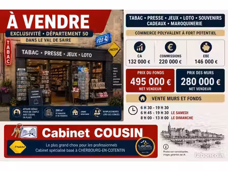 fonds de commerce tabac  presse  fdj 200 m²