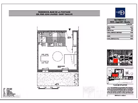 studio 1 pièce 33 m²